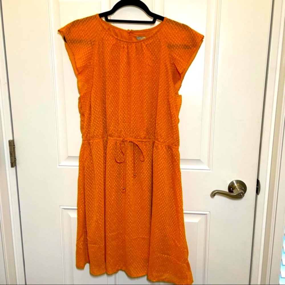 NWT – Sunflower/Marigold Flowy Dress with Butterfly Sleeves